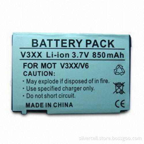 Mobile Phone Battery For Motorola V3xx with 850mAh Capacity, CE and RoHS Certificates